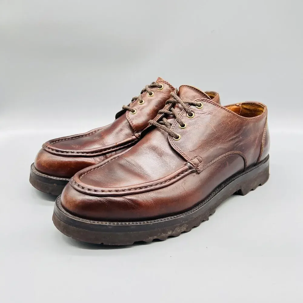 Cole Haan Shoes Mens 10 Brown Leather Lug Sole Moc Toe Casual Comfort Walking